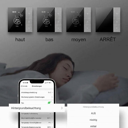 Naresync contrôle via Smart Life/Tuya, Alexa, Google Assistant, précision ±0,5 °C et programmation