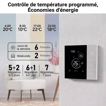 Naresync contrôle via Smart Life/Tuya, Alexa, Google Assistant, précision ±0,5 °C et programmation