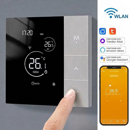 Naresync contrôle via Smart Life/Tuya, Alexa, Google Assistant, précision ±0,5 °C et programmation